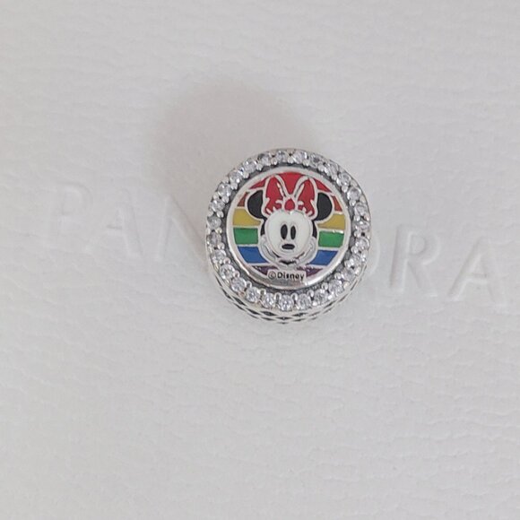Pandora Mickey Minnie Rainbow Pride Bead Charm S925 Silver with box - Picture 3 of 5